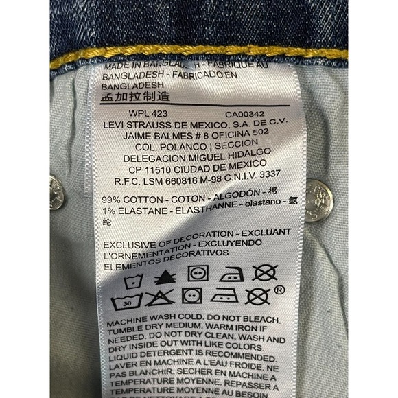 Levi's Jeans Adult 30x32 Blue Signature Straight Leg Distressed Denim Mens - Picture 9 of 13